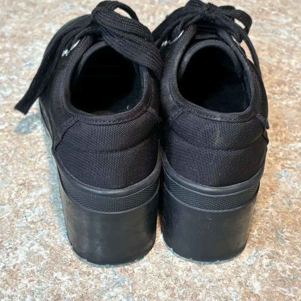 Jeffrey Campbell Black Punk Goth Lace Up Oxford Lug Platform Sneakers Size 6.5